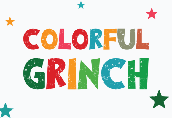 Colorful Grinch Font for Holiday Design