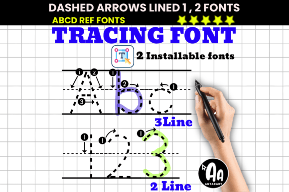Dashed Arrows Lined Duo Font